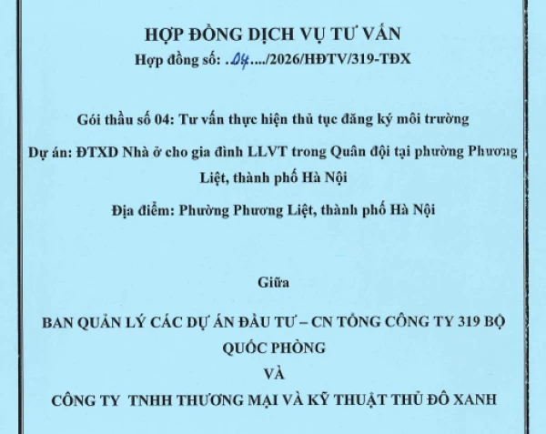 Đăng ký môi trường cấp tỉnh cho Dự án Nhà ở tại phường Phương Liệt, Hà Nội